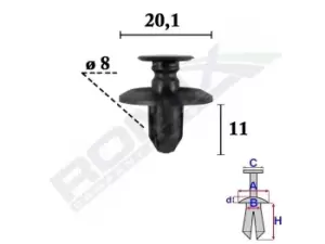 Image of ROMIX Clip, trim-/protection strip C70620 PEUGEOT,CITROEN,4007 (VU_, VV_),4008 SUV,iOn Schragheck,C-CROSSER (EP_),C-CROSSER ENTERPRISE