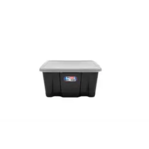 image of Storage Box And Lid (24L) (Black/Clear) - Black/Clear - Premier