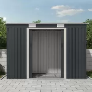 Image of Charles Bentley Metal Galvanised Steel Shed 8.6ft x 4ft, Dark Grey