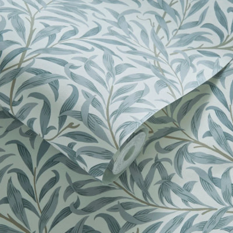 Image of WILLIAM MORRIS BY CLARKE & CLARKE Willow Boughs Mineral Wallpaper Grey 50X1000CM