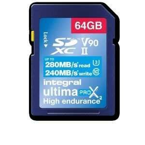 Image of Integral 64GB SD Card SDXC Cl10 Ush 2 U3 V90 R-280 W-240 Mb/S