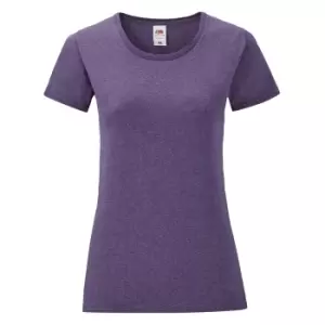 Image of Fruit Of The Loom Womens/Ladies Iconic T-Shirt (XS) (Heather Purple)