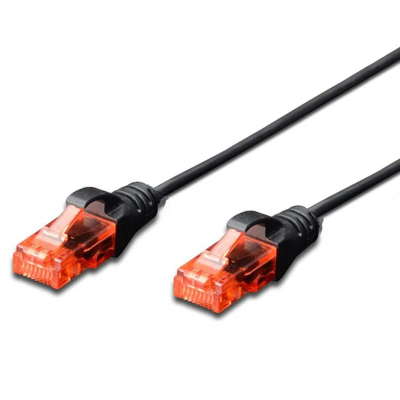Image of FDL SLIM 0.25M CAT.6 UTP LSZH PATCH CABLE - BLACK (SNAGPROOF)