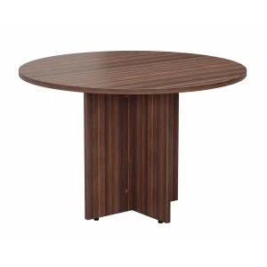 Image of TC Office Round Meeting Table 1100mm, Dark Walnut