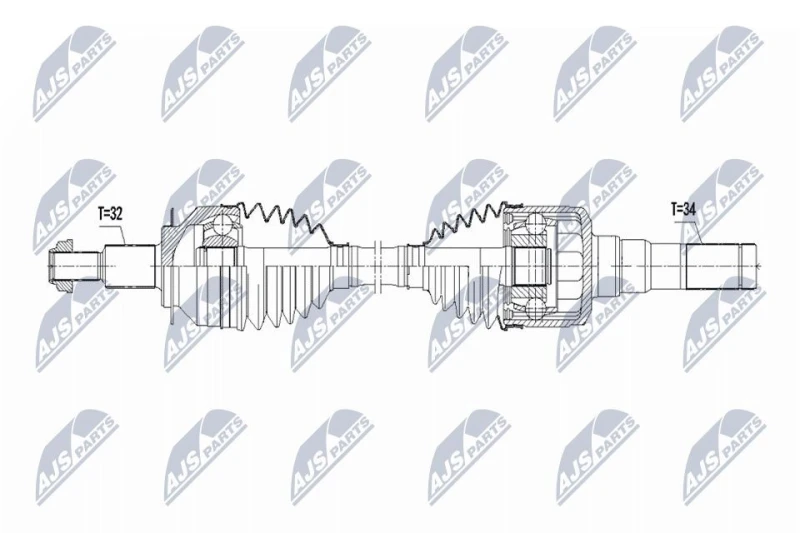 Image of NTY NPW-FR-190 Drive shaft Automatic Transmission, Rear Axle Right Drive Shaft (13)