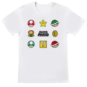 image of Nintendo Mens Super Mario T-Shirt (XL) (White)