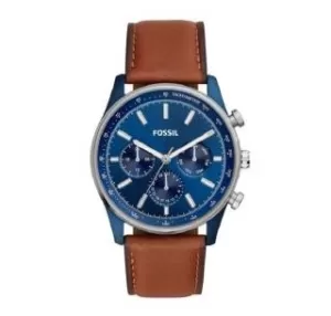Image of Fossil Men Bannon Multifunction Brown Leather Watch