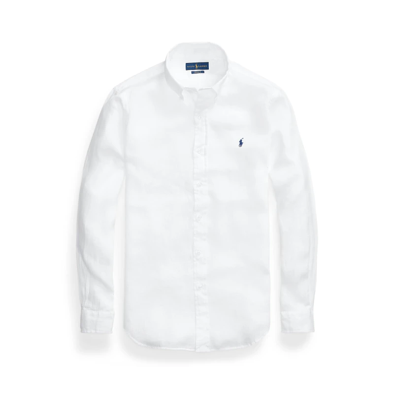 Image of Linen Regular Fit Shirt with Long Sleeves
