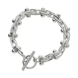 image of Beginnings Sterling Silver Mexican Style Ball And Bar Bracelet B5195