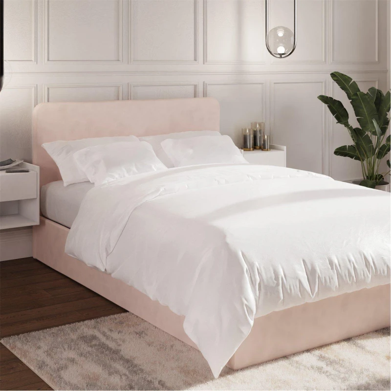 Image of Gfw Chiswick Side Lift Up Ottoman Bed With Mattress Options (Buy & Save!) - Bedframe + Premium Mattress Pink WT6KR Unisex Double,King,Single,Small Dou