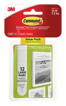 Image of Command Large White Picture Hang Strips - 12 Pack