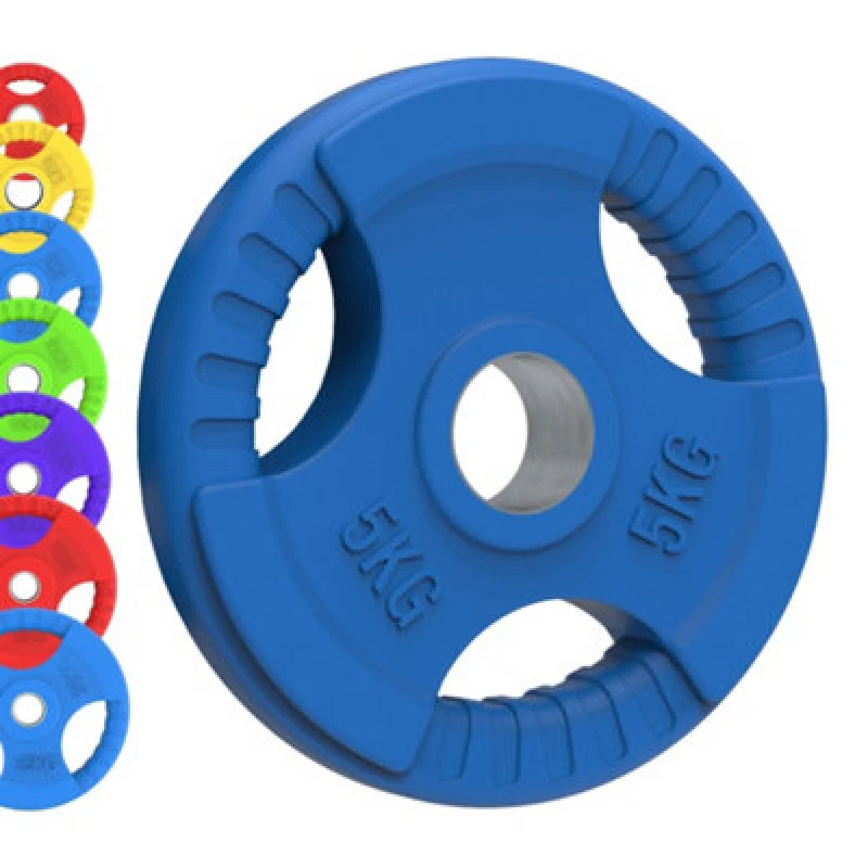 Image of Body Revolution Olympic Tri-Grip Rubber Weight Plates - Colour Pairs & Sets - 1.25 kg PAIR Red unisex