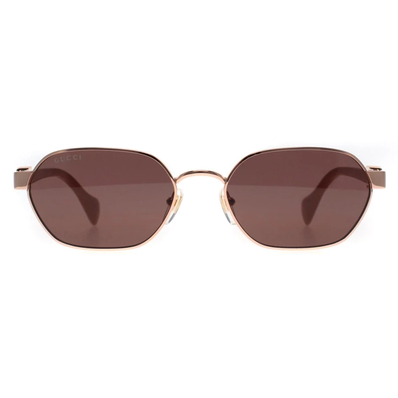 Image of Gucci Womens Square Shiny Rose Gold & Pink Violet GG1593S Gold Female One Size