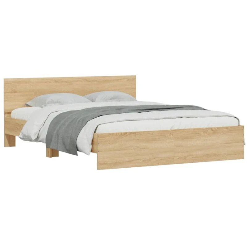 Image of VIDAXL Bed Frame with LED without Mattress Sonoma Oak 160x200cm Vidaxl 8721012248144