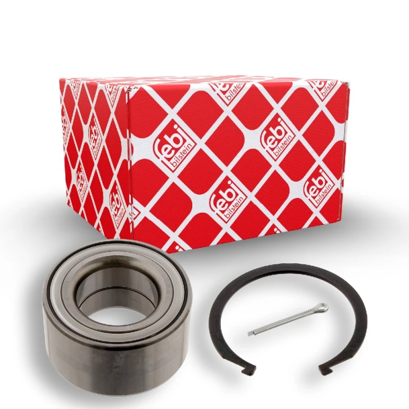 Image of FEBI BILSTEIN 31183 Wheel bearing kit with Split Pin, Front Axle Right, with retaining ring Wheel Bearing Kit (654)
