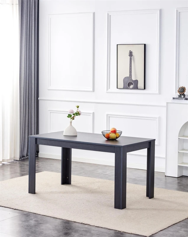 Image of KOSY KOALA KOSY KOALA Dining Table Dark Grey Wood Kitchen Place for 6 Seats, Dining Table Only (Dark Grey H75 x L140 x W80 CM) Size: 140cm x 80cm Gr