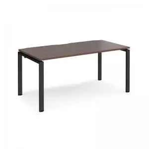 image of Adapt starter unit single 1600mm x 800mm - Black frame and walnut top