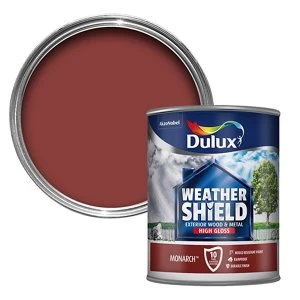 Image of Dulux Weathershield Exterior Monarch High Gloss Paint 750ml