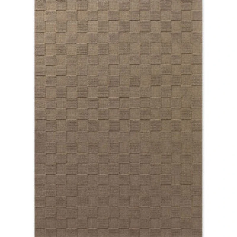 Image of The Rugs Scala Handwoven Wool Rug Geometric Checkered Low Pile In Brown