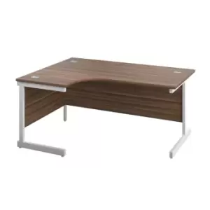 Image of TC Group 1600X1200 Single Upright Left Hand Radial Desk Dark Walnut-White + Desk