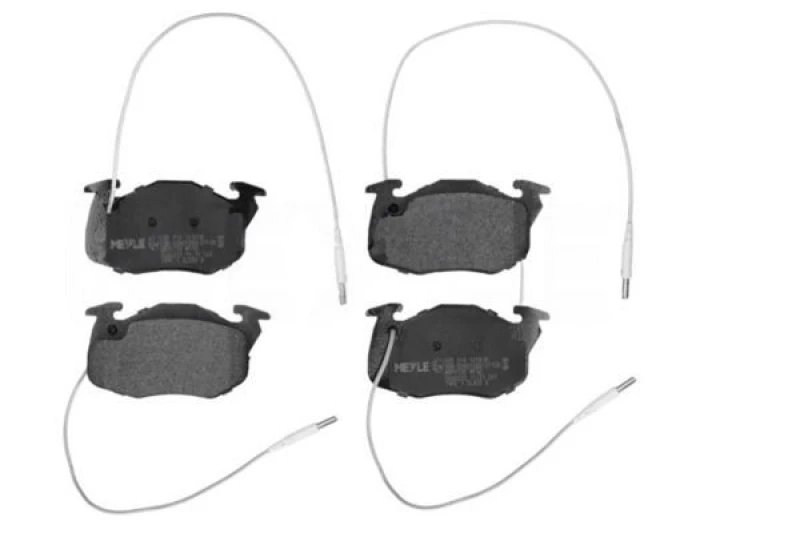 Image of MEYLE 025 214 1418/W Brake pad set Front Axle, incl. wear warning contact, Original Quality, with anti-squeak plate Brake Pad Set,disc brake (402)