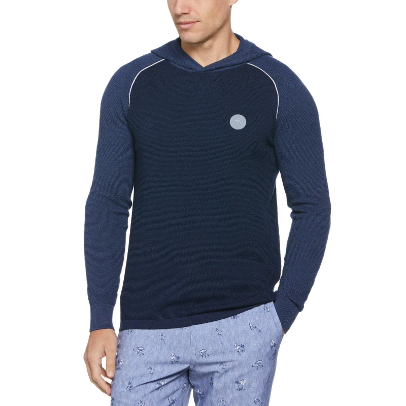 Image of Original Penguin Golf Heritage Textured Knit Jumper Mens - Black XS