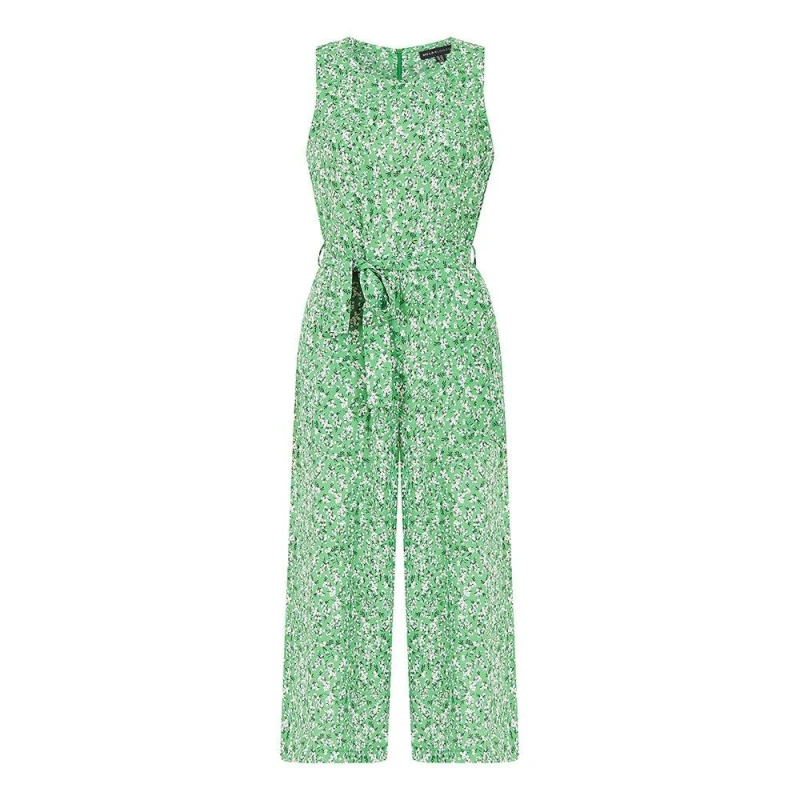 Image of Mela London Mela London Green Ditsy Flower Culotte Jumpsuit Green 14