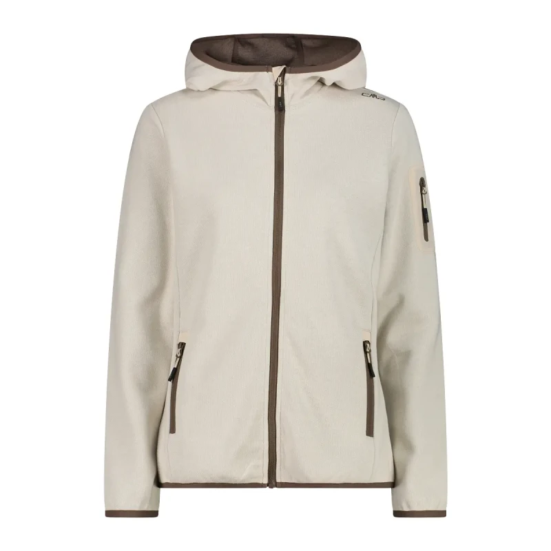 Image of CMP Womens Hoodie with Mesh Inserts CMP Knit-Tech Blanc Female 2XS