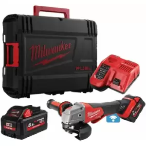 image of Milwaukee M18 ONEFSAG115XPDB-552X 18V Cordless One-Key 115mm Angle Grinder with 2x 5.5Ah Batteries