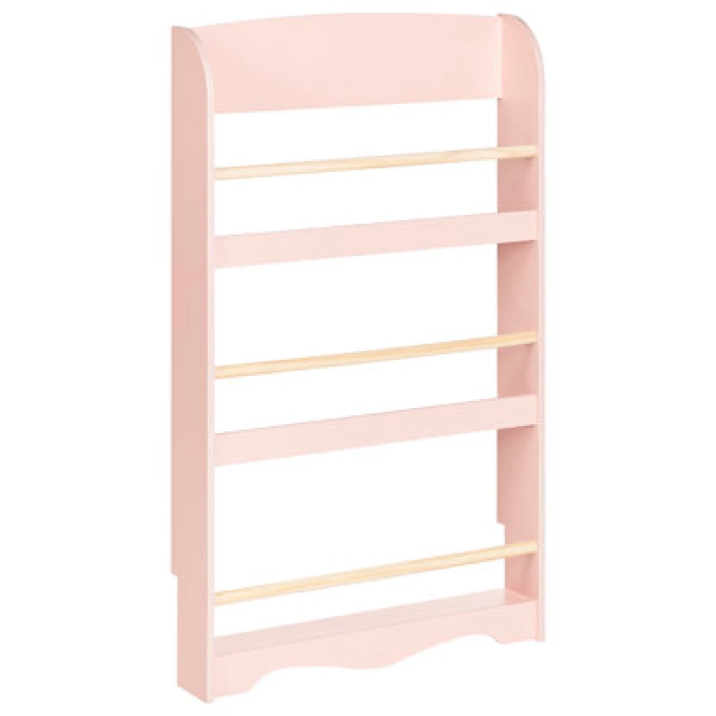 Image of Beliani Wall Bookshelf Liloet 100 Cm Pastel Pink