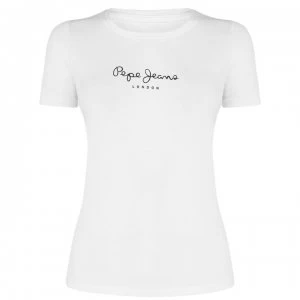 image of Pepe Jeans Core Logo T-Shirt - 800 WHITE