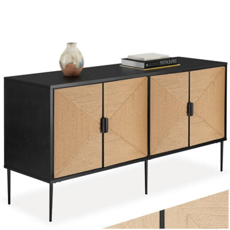 Image of Tectake Sideboard Juna - Black/brown