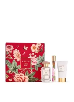 image of AERIN Amber Musk Gift Set. Includes Full Size Fragrance, Body Cream, Purse Size Spray