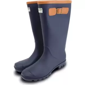 Image of Town and Country Burford Fleece Lined Wellington Boots Navy Size 10