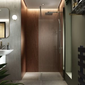 Image of Wickes Aluminium and Glass Wet Room Panel - 300mm