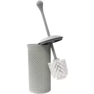 image of Droplette Design Plastic Toilet Brush, 40 x 12cm Approx, Grey, One Size