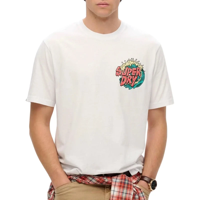 Image of Superdry T-Shirt Superdry Narrative Loose Blanc Male 2XL