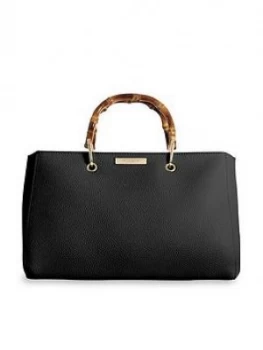 Image of Katie Loxton Avery Bamboo Handle Tote Bag - Black