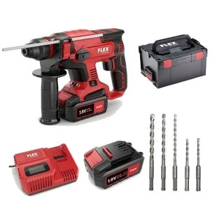 Image of FLEX CHE18.0-EC Cordless Rotary Hammer Drill 18,0V 2 x 5.0Ah Batteries