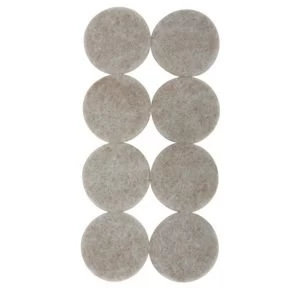 image of BQ Cream Felt Self Adhesive Pad Protector Dia25mm Pack of 8