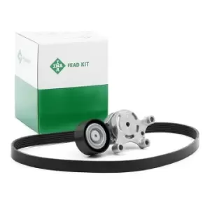 Image of INA V-ribbed belt set 529 0261 10 Serpentine belt kit,Auxiliary belt kit FORD,PEUGEOT,CITROEN,Fiesta Mk6 Schragheck (JA8, JR8),FOCUS III Turnier