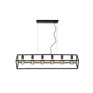 Image of Fabian Modern Bar Pendant Light - 6xE27 - Black