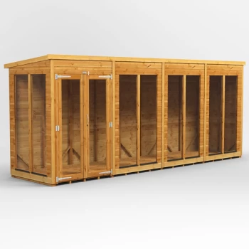 Image of 16x4 Power Pent Summerhouse - Brown