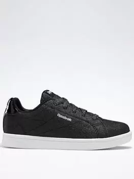 Image of Reebok Royal Complete Cln 2 Shoes, Black/Blue, Size 11.5 Younger