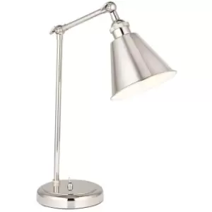 Image of Merano Brescia Task Table Lamp, Bright Nickel Plate