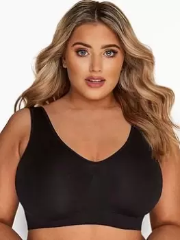 Image of Yours Seamless Unpadded Bra - Black, Size 18-20, Women