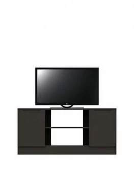 Image of Bilbao Ready Assembled High Gloss Corner TV Unit - Graphite - Fits Up To 46" Tv