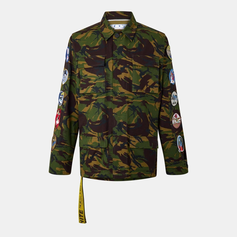 Image of Off White Mens - Technical Weather Resistant Field Jacket Green/White male XS