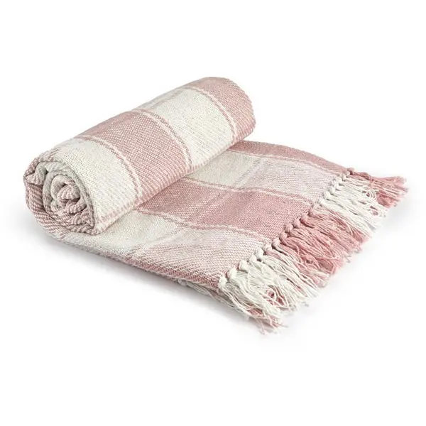 Image of Studio Studio Frisco Recycled Cotton Throw - Pink 125x150cm