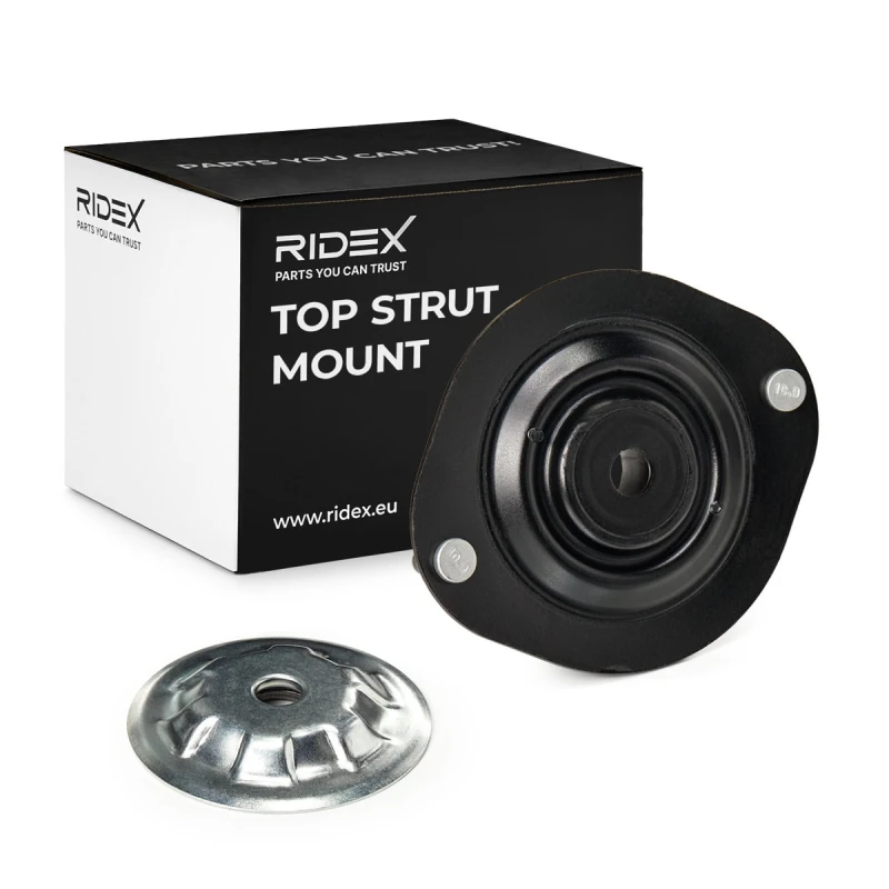 Image of RIDEX 1180S0182 Top strut mount Front Axle, with bearing(s) Elastomer Suspension Strut Support Bearing (1180)